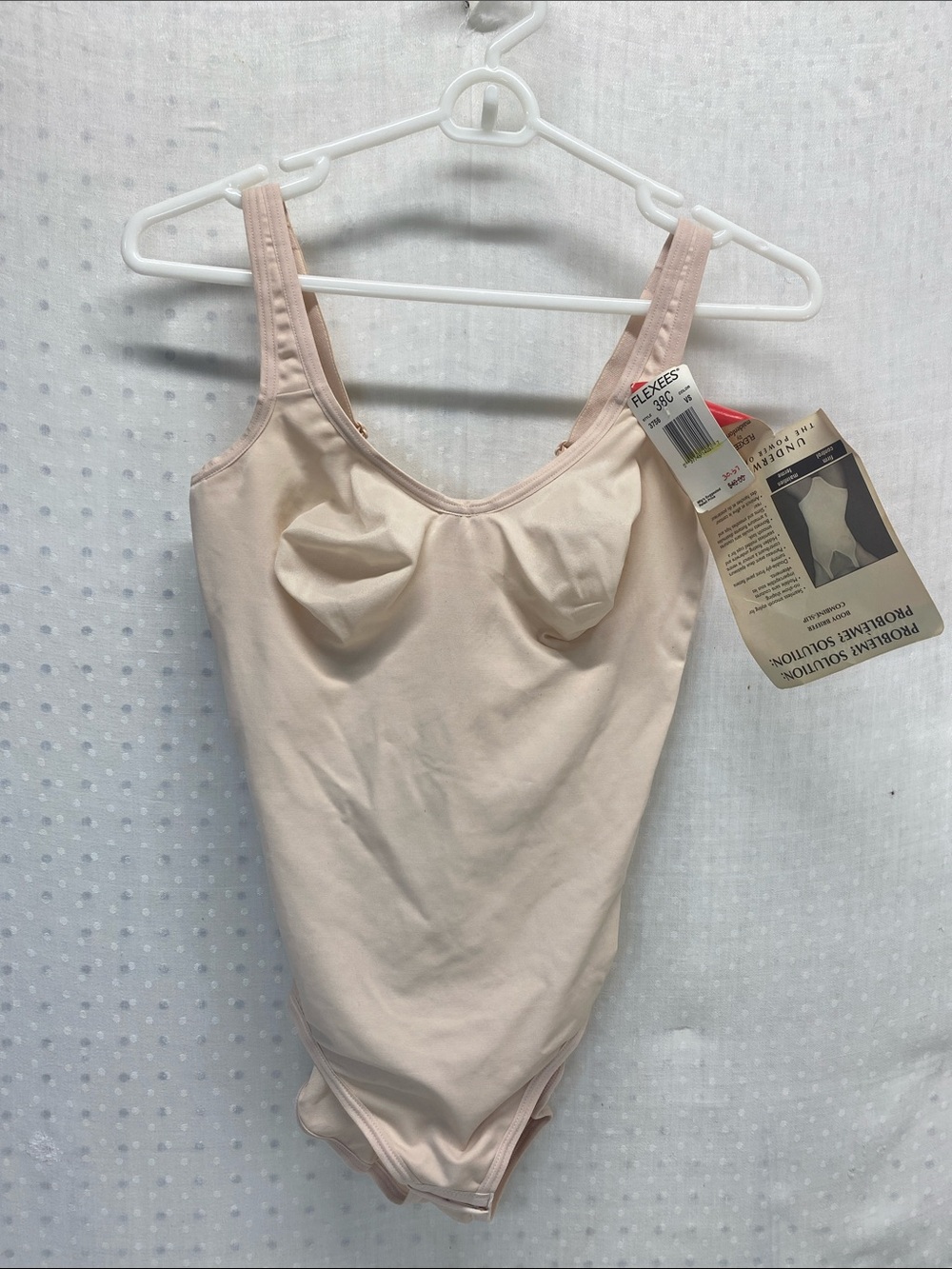 Flexees Light Nude Shaping Bodysuit Size 38C Bottom Hook Closure